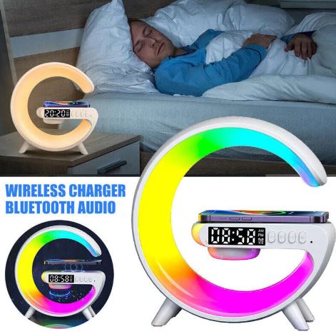 Modern G-Shape RGB Light with Bluetooth Speaker & Clock