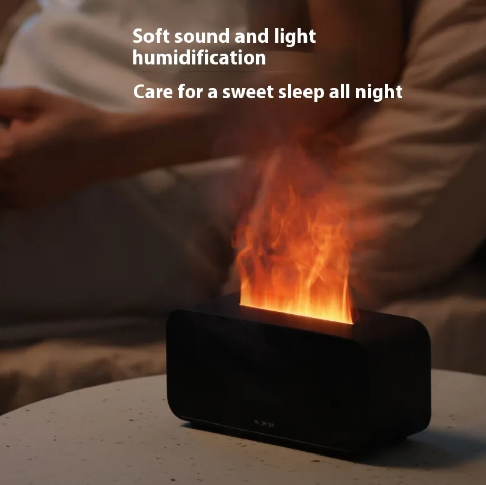 Flame Air Humidifier - Ultrasonic Cool Mist Aroma Diffuser with Colorful Lights