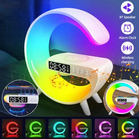 Modern G-Shape RGB Light with Bluetooth Speaker & Clock