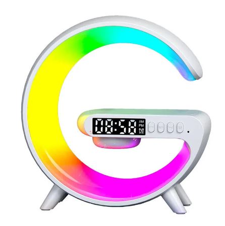 Modern G-Shape RGB Light with Bluetooth Speaker & Clock