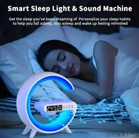 Modern G-Shape RGB Light with Bluetooth Speaker & Clock
